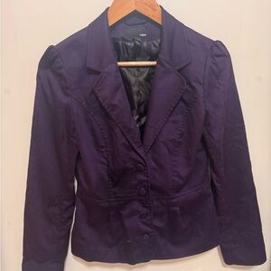 H&M Purple Blazer with Notched Lapel and Tailored Fit